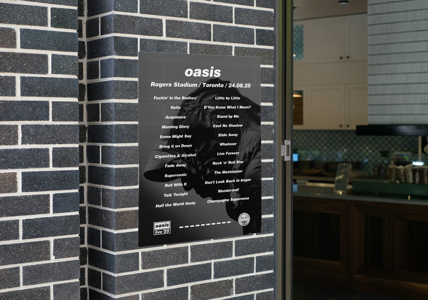 OASIS TORONTO LIVE 2025 SETLIST POSTER | BOTH DATES | A1 - A5 w/Frame Option