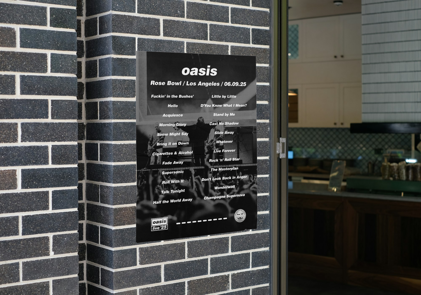 OASIS LOS ANGELES 2025 SETLIST POSTER | BOTH DATES | A1 - A5 w/Frame Option