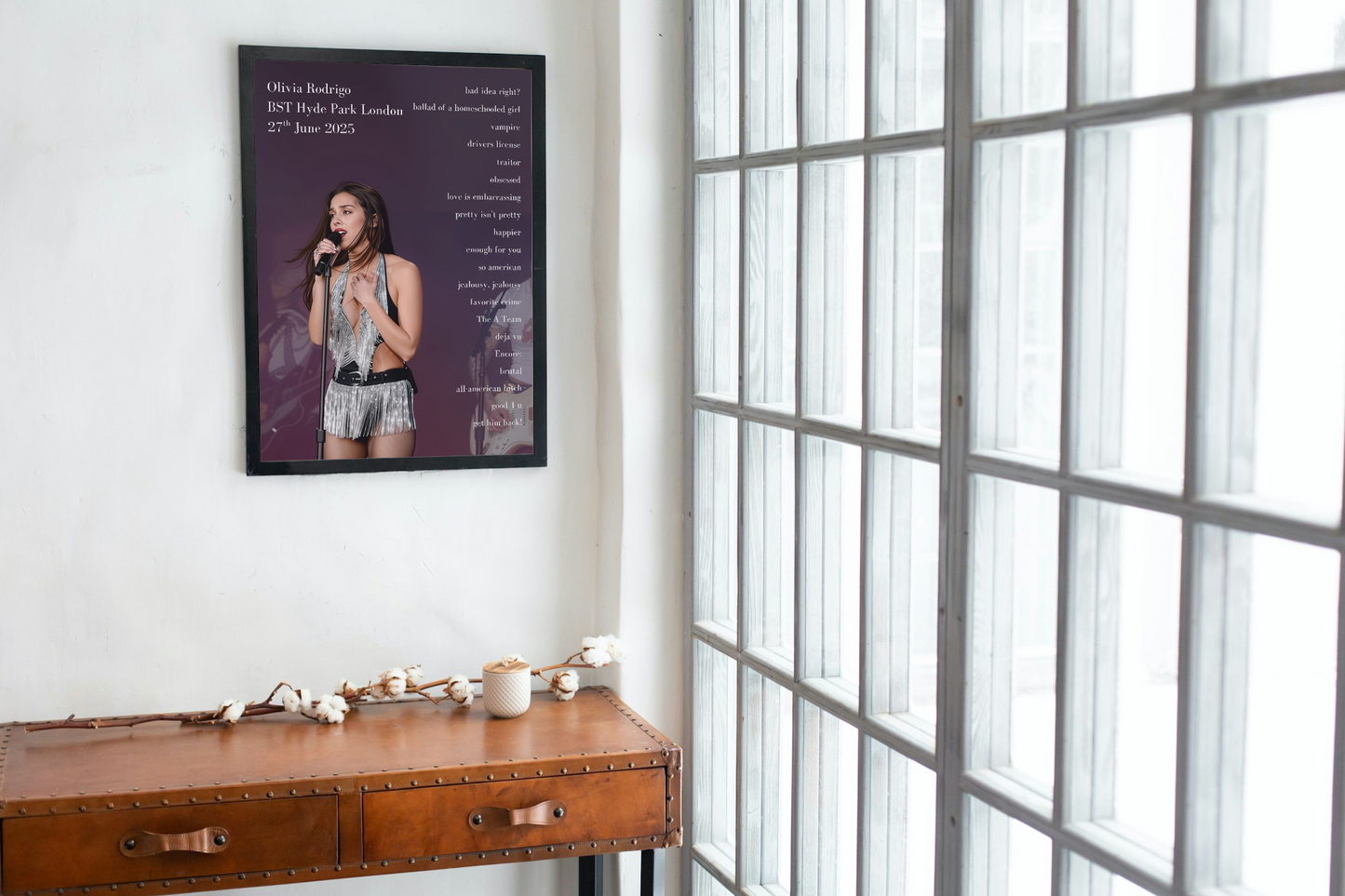 Olivia Rodrigo Manchester Setlist Posters | A1-5 Frame Option