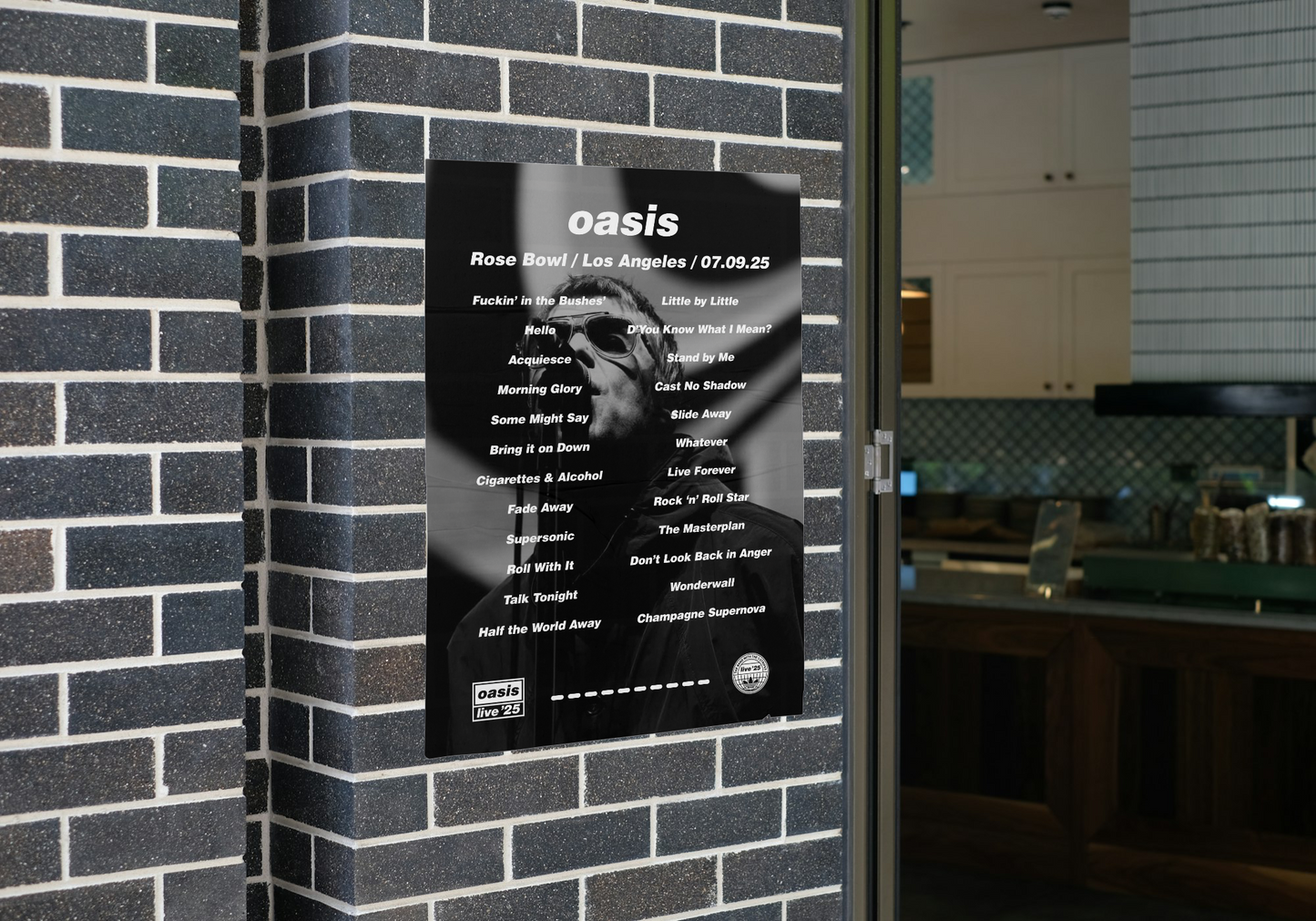 OASIS LOS ANGELES 2025 SETLIST POSTER | BOTH DATES | A1 - A5 w/Frame Option