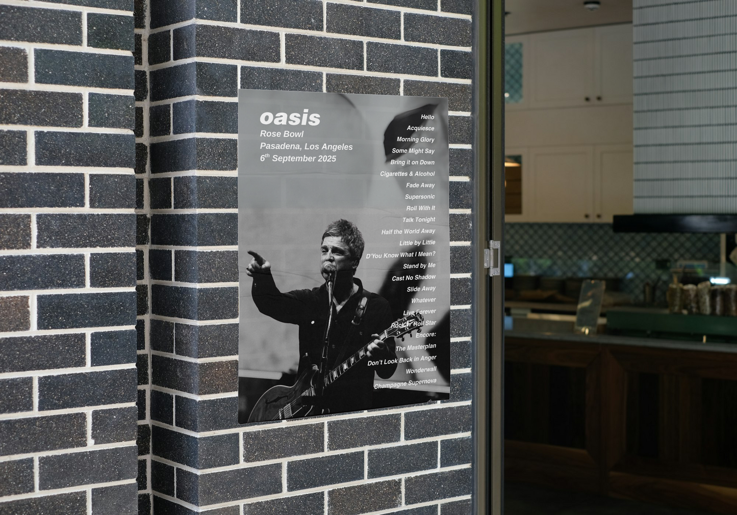 OASIS LOS ANGELES CA USA LIVE 2025 SETLIST POSTER | BOTH DATES | A1 - A5 w/Frame Option