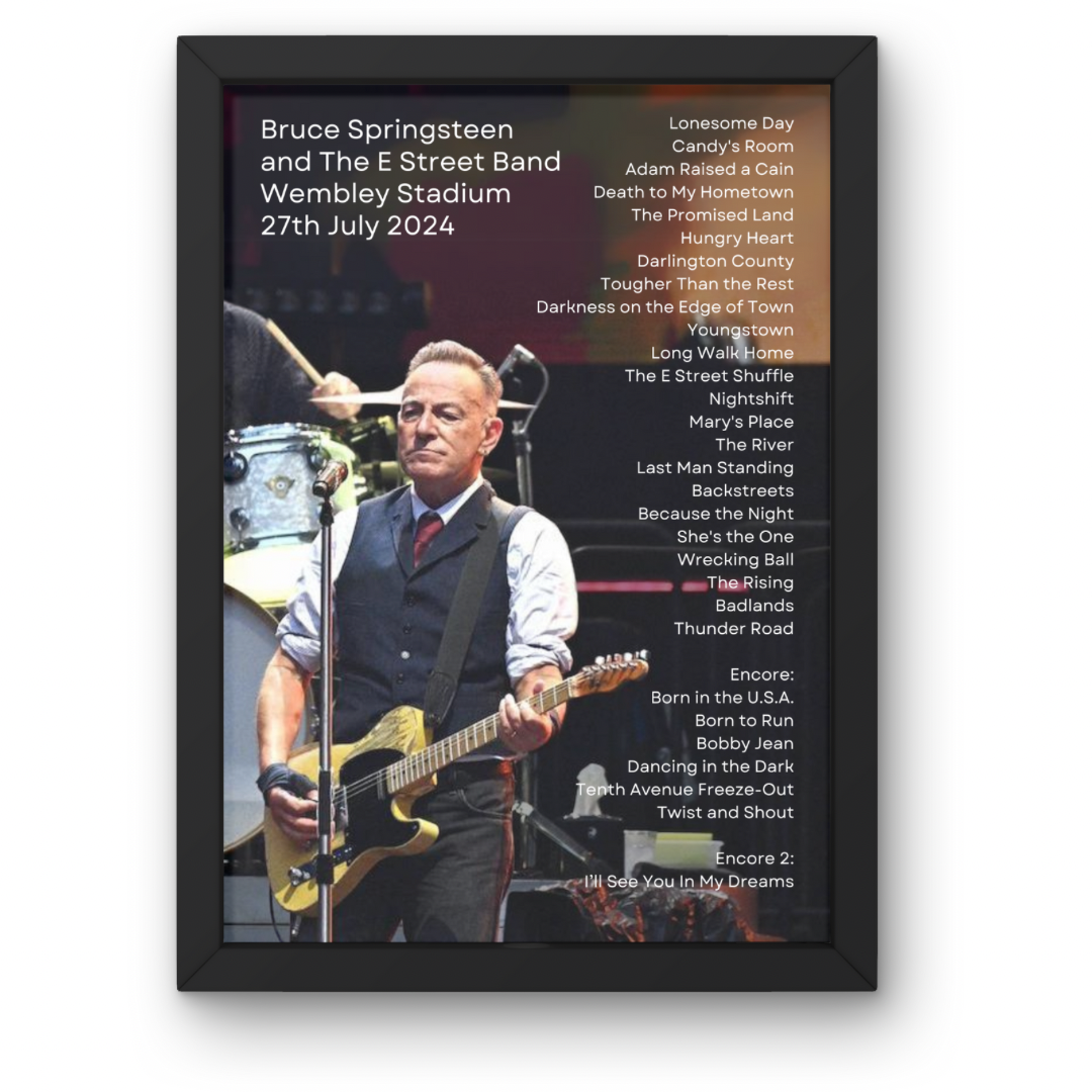 Custom Setlist Posters Any Gig/Artist YOU CHOOSE! A1-5 Frame