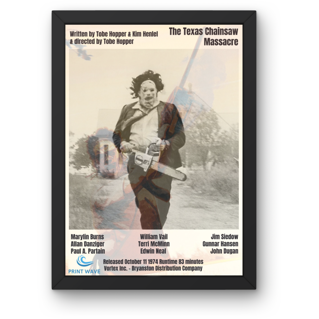 Horror Movie Posters A1-A5 with Frame Option - Texas Chainsaw - Halloween - Silence of the Lambs + Many More