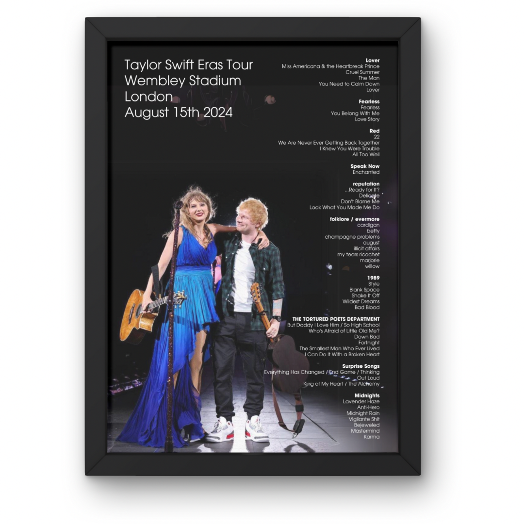 Taylor Swift Eras Tour Setlist Posters ALL UK DATES and rest of world available.