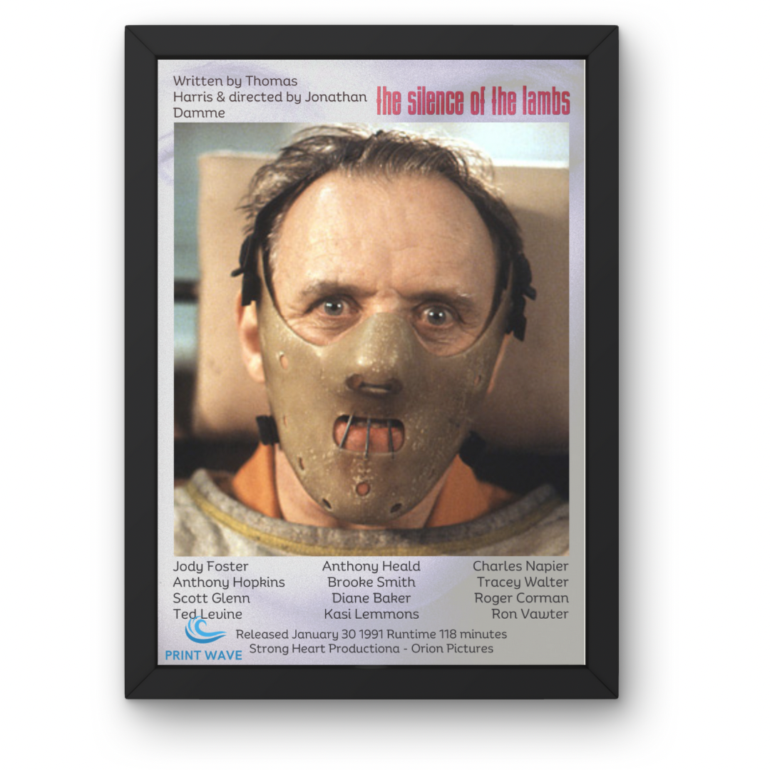 Horror Movie Posters A1-A5 with Frame Option - Texas Chainsaw - Halloween - Silence of the Lambs + Many More