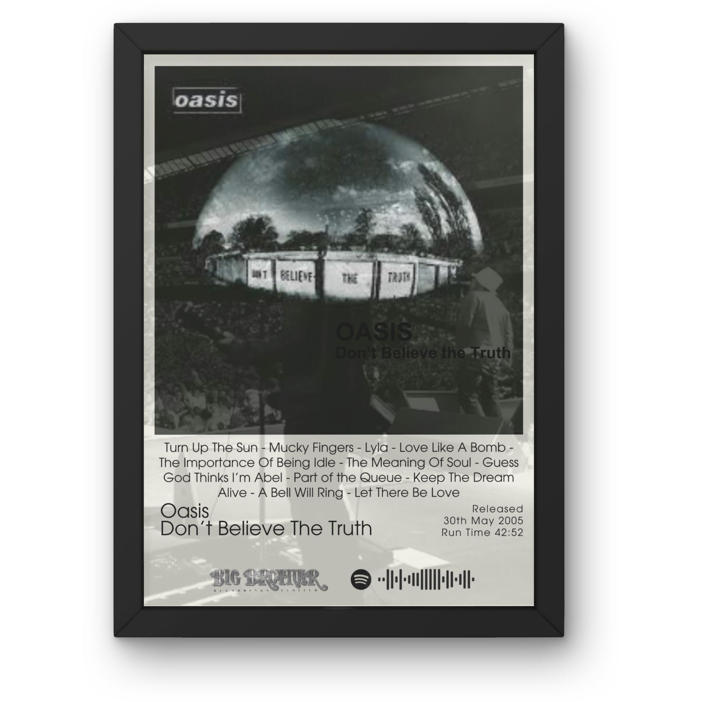 Oasis Album Posters | ALL ALBUMS AVAILABLE | A1-A5 Frame Option
