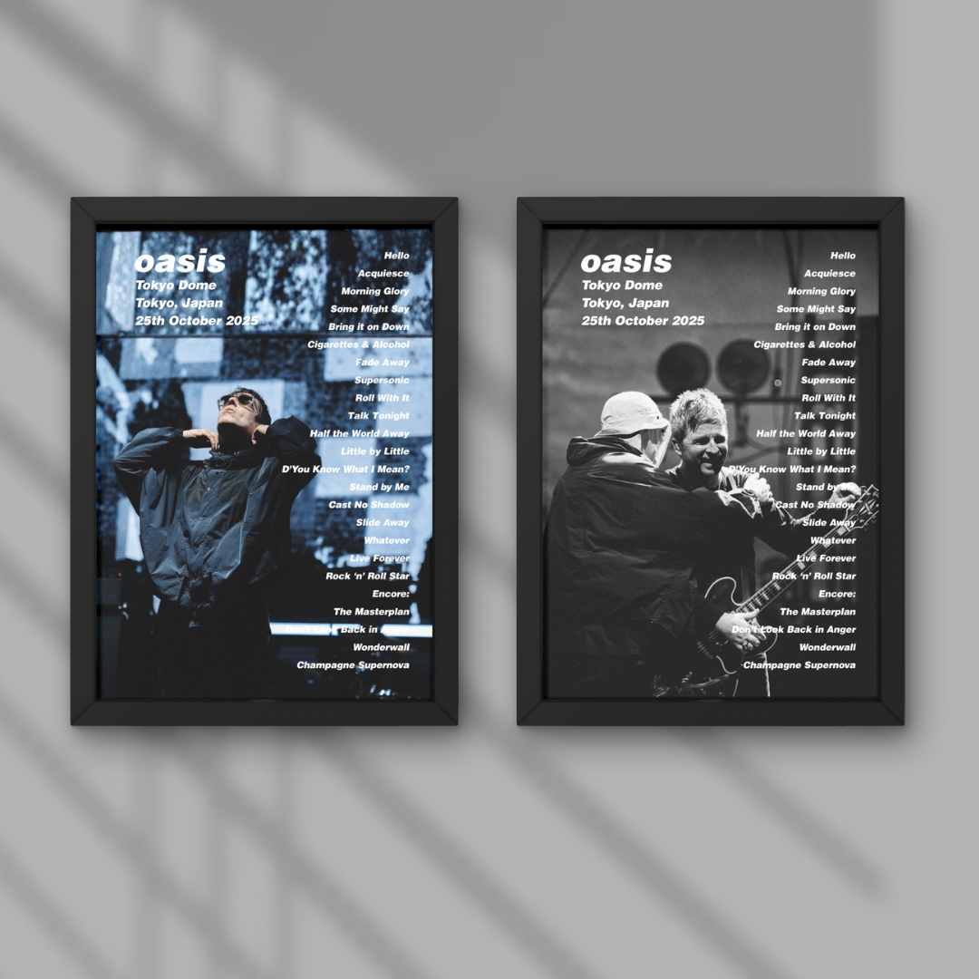 Oasis Seoul & Tokyo Setlist Prints 🇰🇷🇯🇵