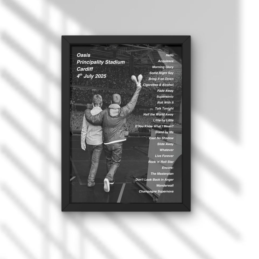 Oasis Setlist Prints