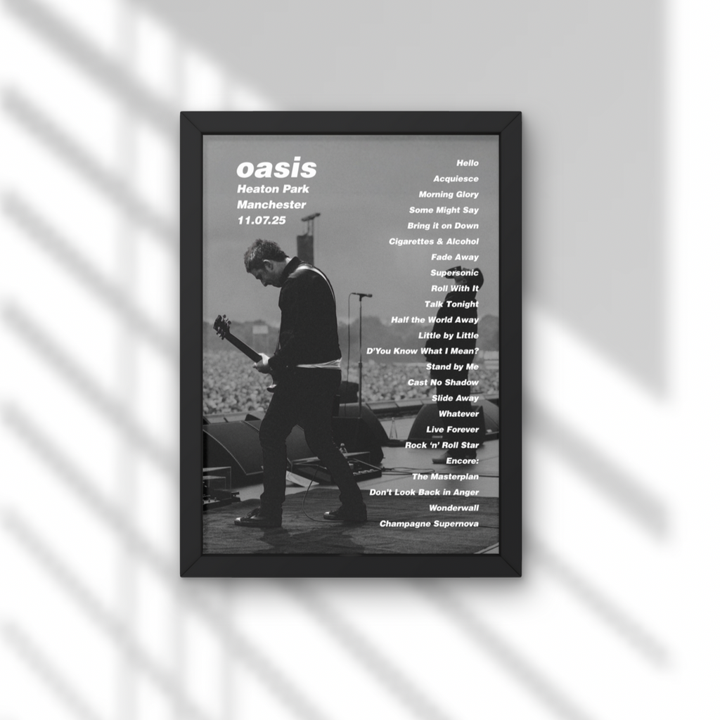 Oasis Manchester Setlist Print New Design - All Dates