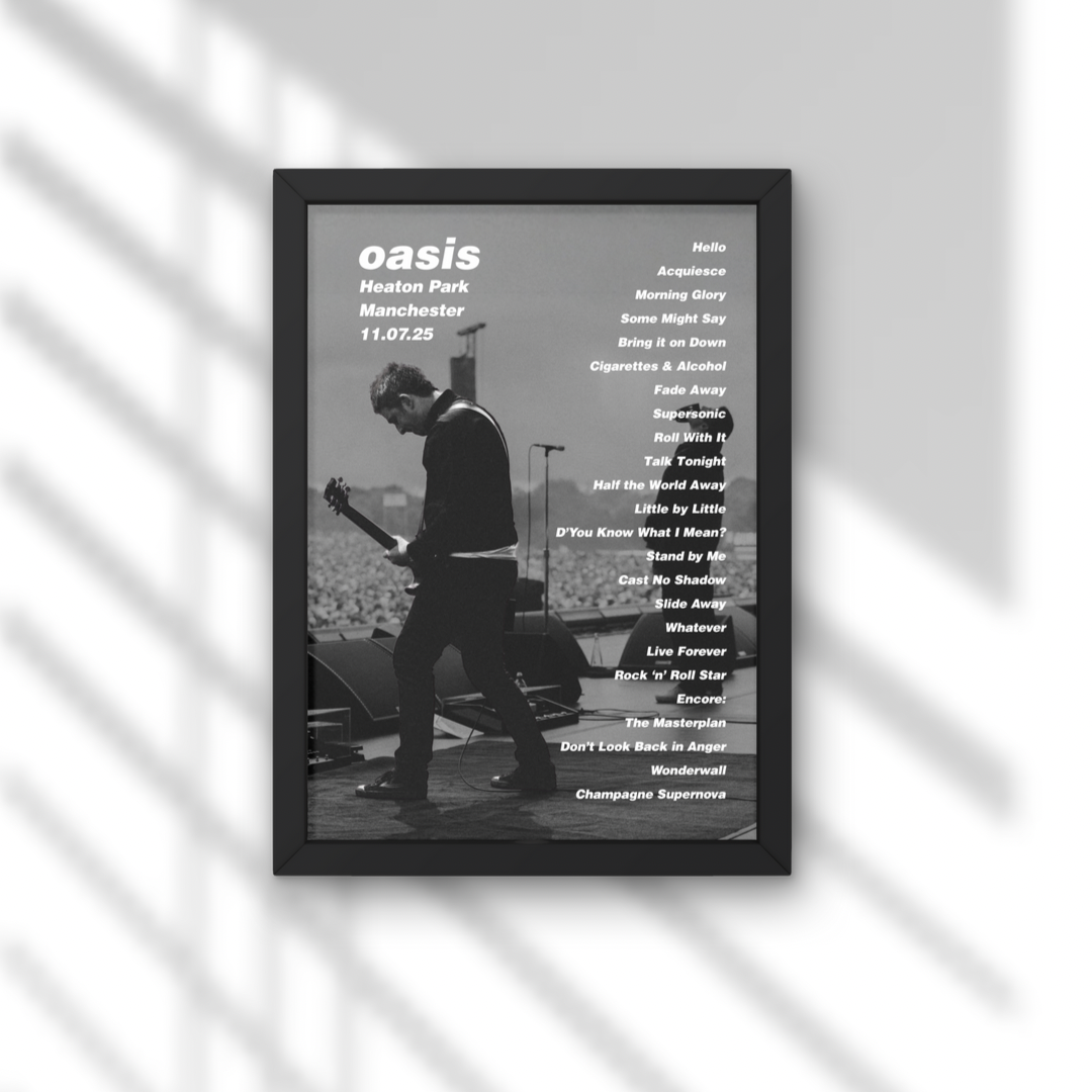 Oasis Manchester Setlist Print New Design - All Dates