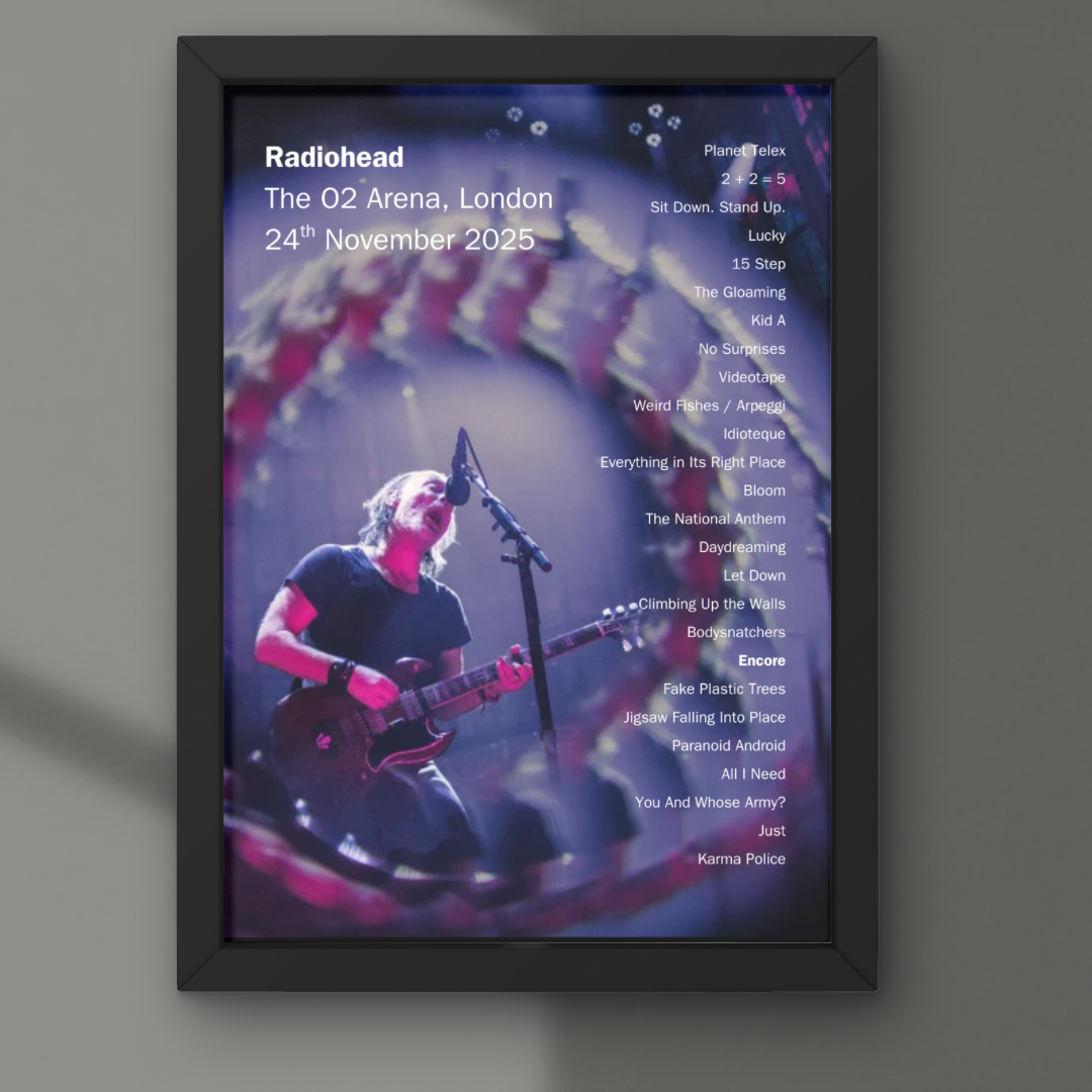Radiohead London Setlist Print - All Dates