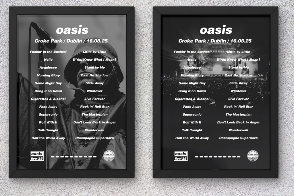 Oasis Dublin DIGITAL Setlist Print - All Dates