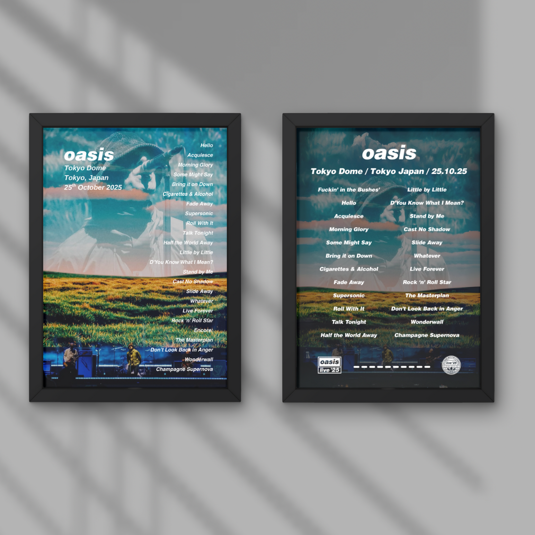 Oasis Tokyo Dome Setlist Prints - Both Dates