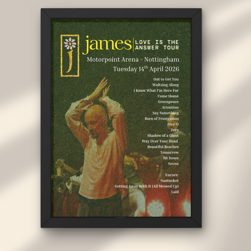 James 2026 UK Setlist Posters - All Dates Available