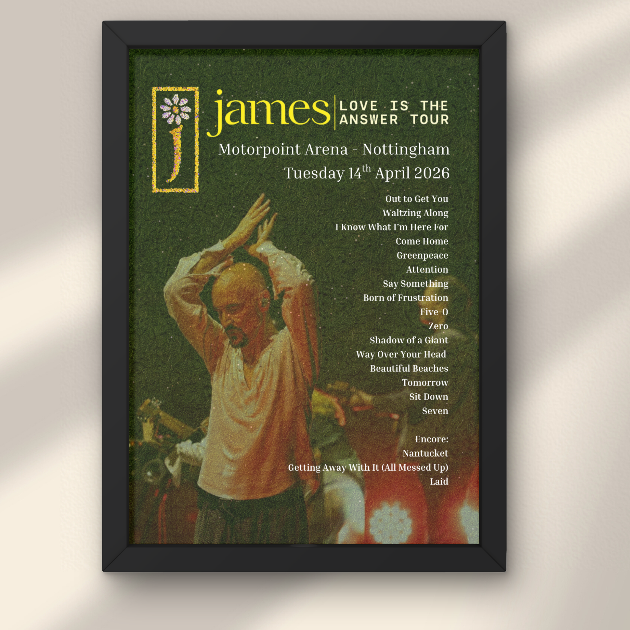 James 2026 UK Setlist Posters - All Dates Available