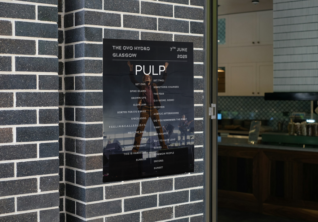 Pulp Live 2025 Setlist Poster All dates available - A1 to A5 Frame Option
