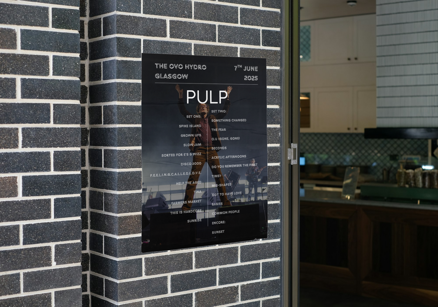 Pulp Live 2025 Setlist Poster All dates available - A1 to A5 Frame Option