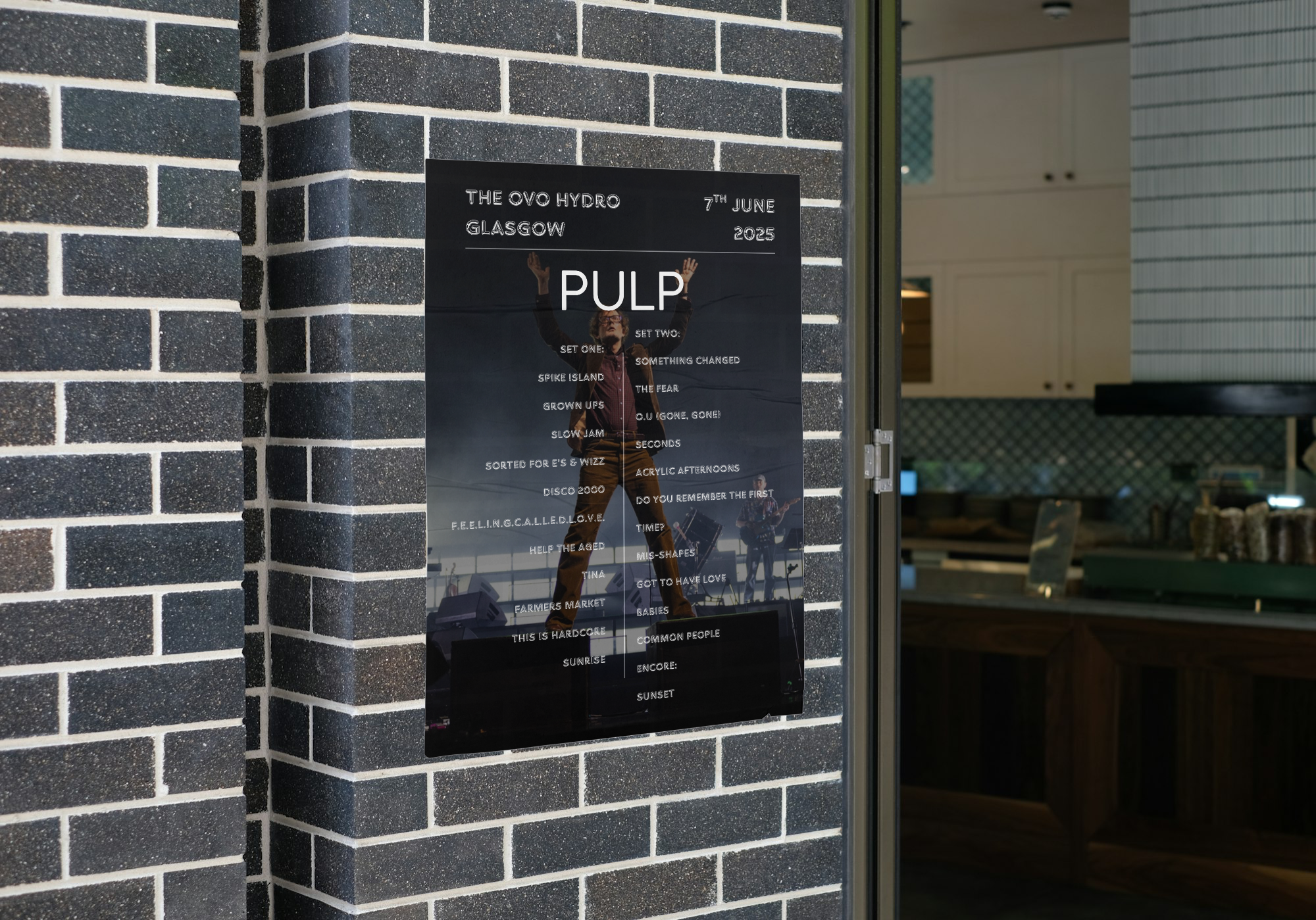 Pulp Live 2025 Setlist Poster All dates available - A1 to A5 Frame Option