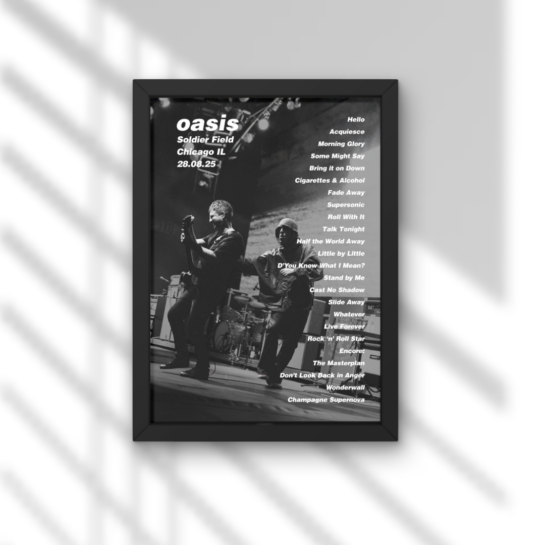 Oasis Chicago Setlist Print New Design