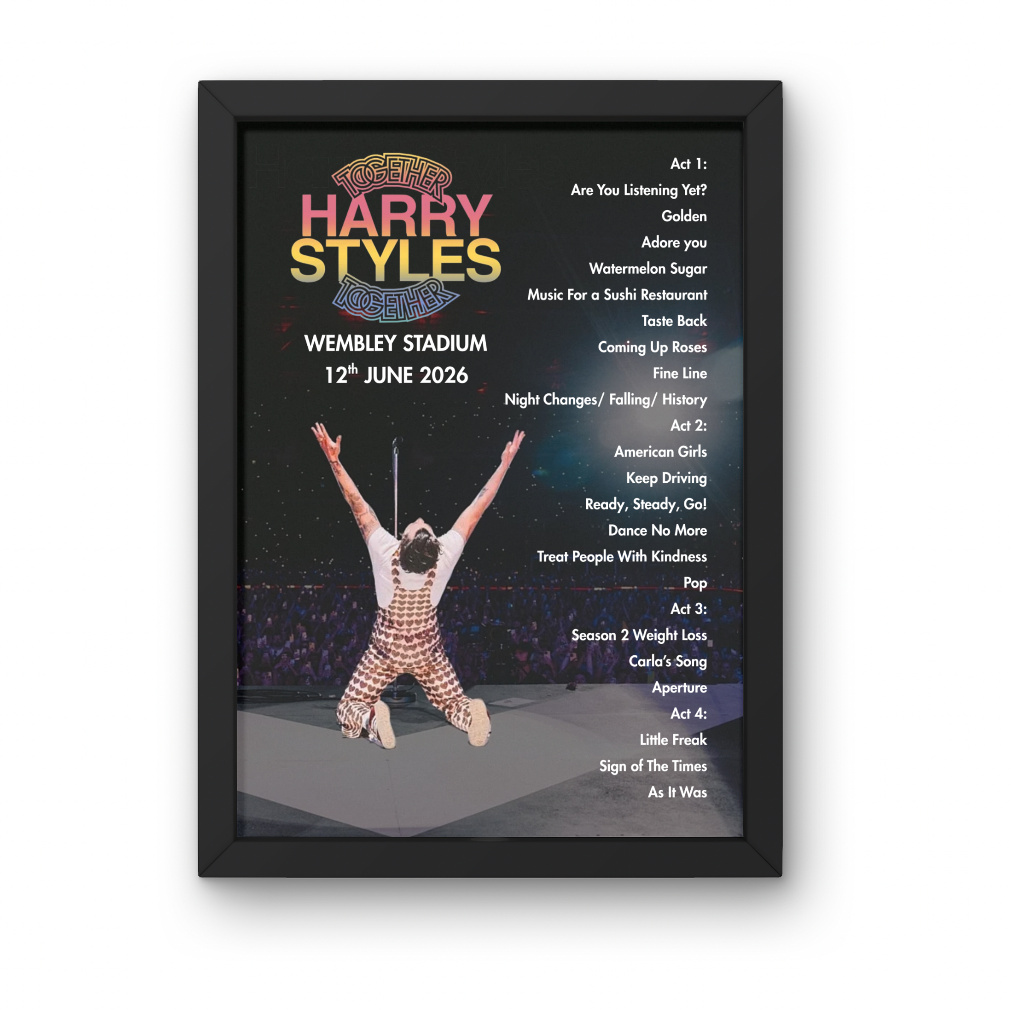 Harry Styles Wembley Setlist Prints - All Dates
