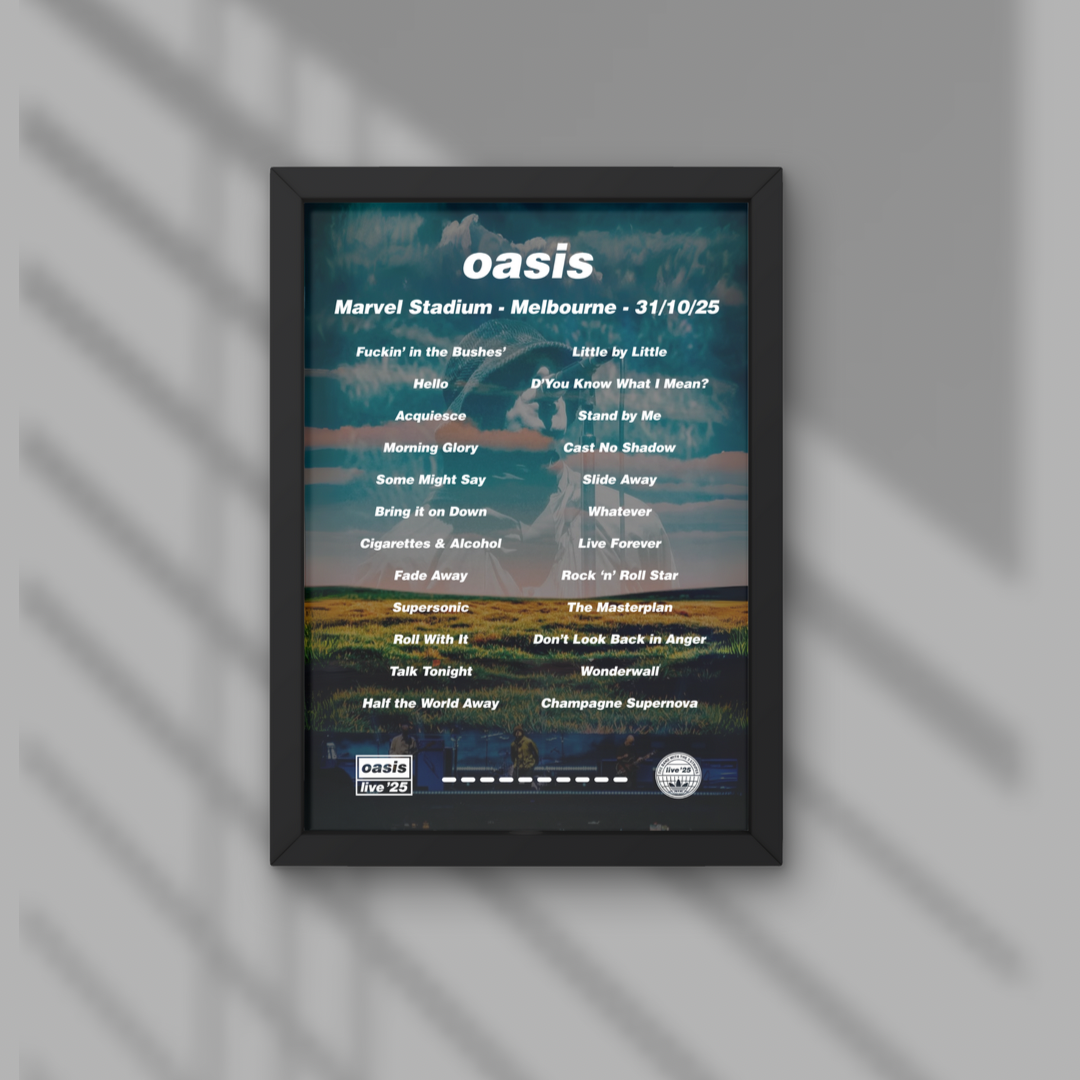 Oasis Melbourne Setlist Prints - All Nights