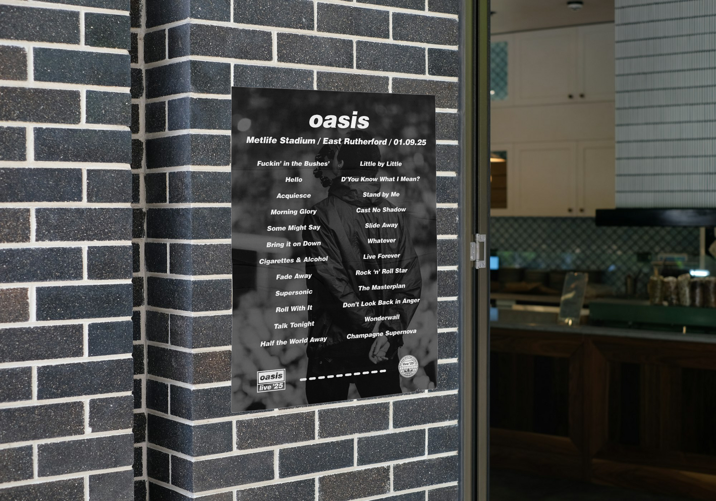 OASIS EAST RUTHERFORD 2025 SETLIST POSTER | BOTH DATES | A1 - A5 w/Frame Option