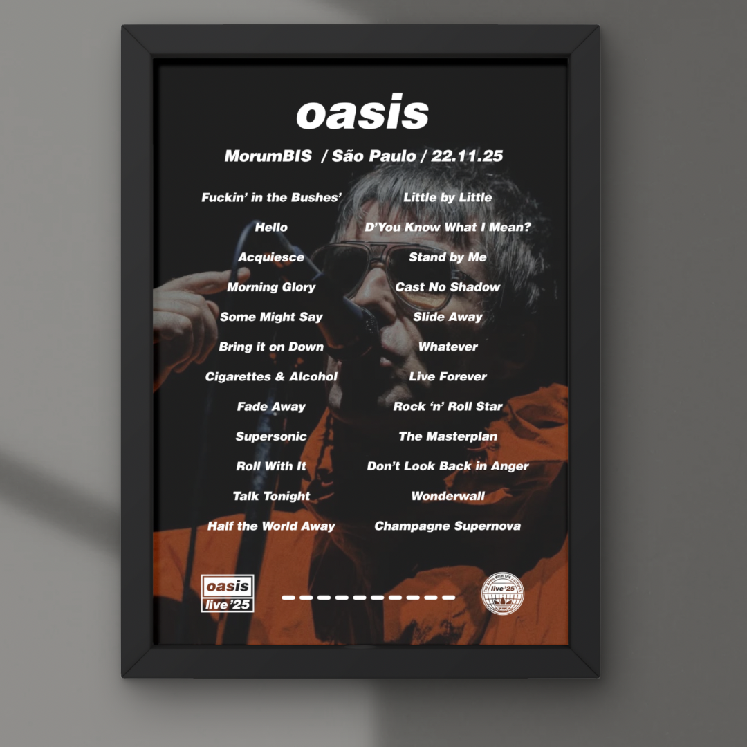 Oasis São Paulo Brazil 22/11/25 Setlist Print