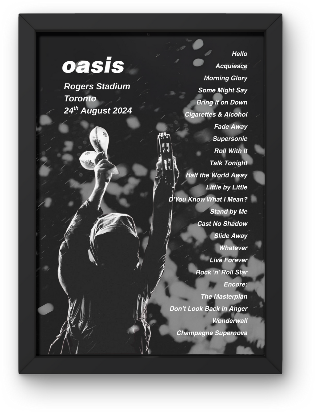 DIGITAL Oasis Toronto Setlist Print - Both Dates