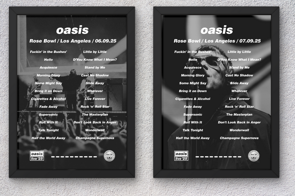 DIGITAL Oasis Los Angeles Setlist Print - Both Dates