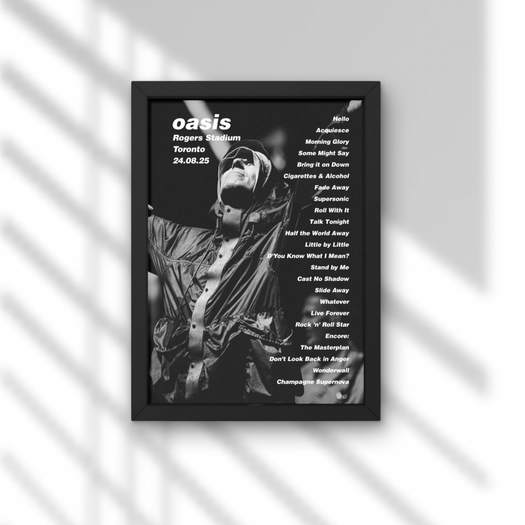 Oasis Toronto Setlist Print New Design - All Dates