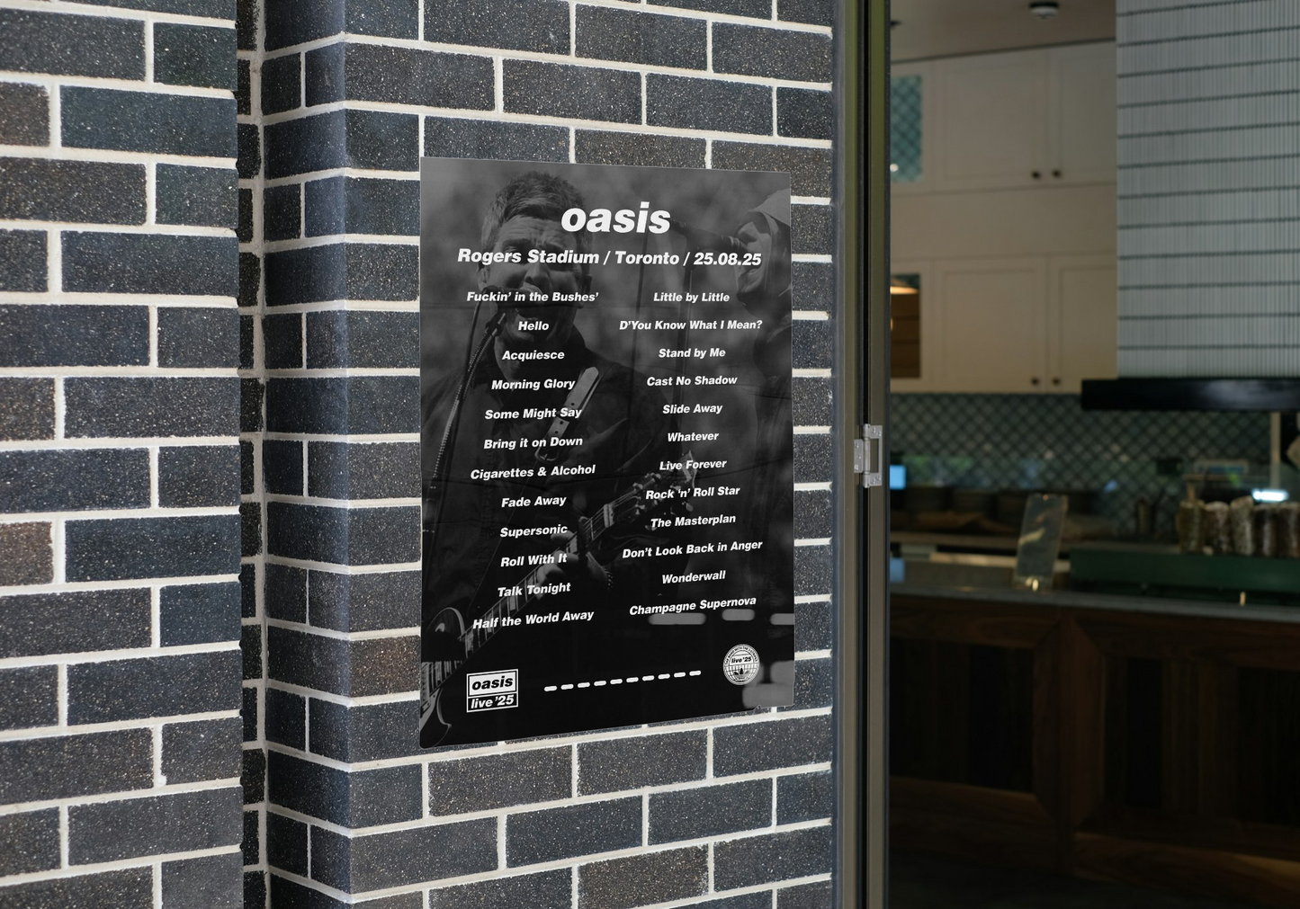 OASIS TORONTO LIVE 2025 SETLIST POSTER | BOTH DATES | A1 - A5 w/Frame Option