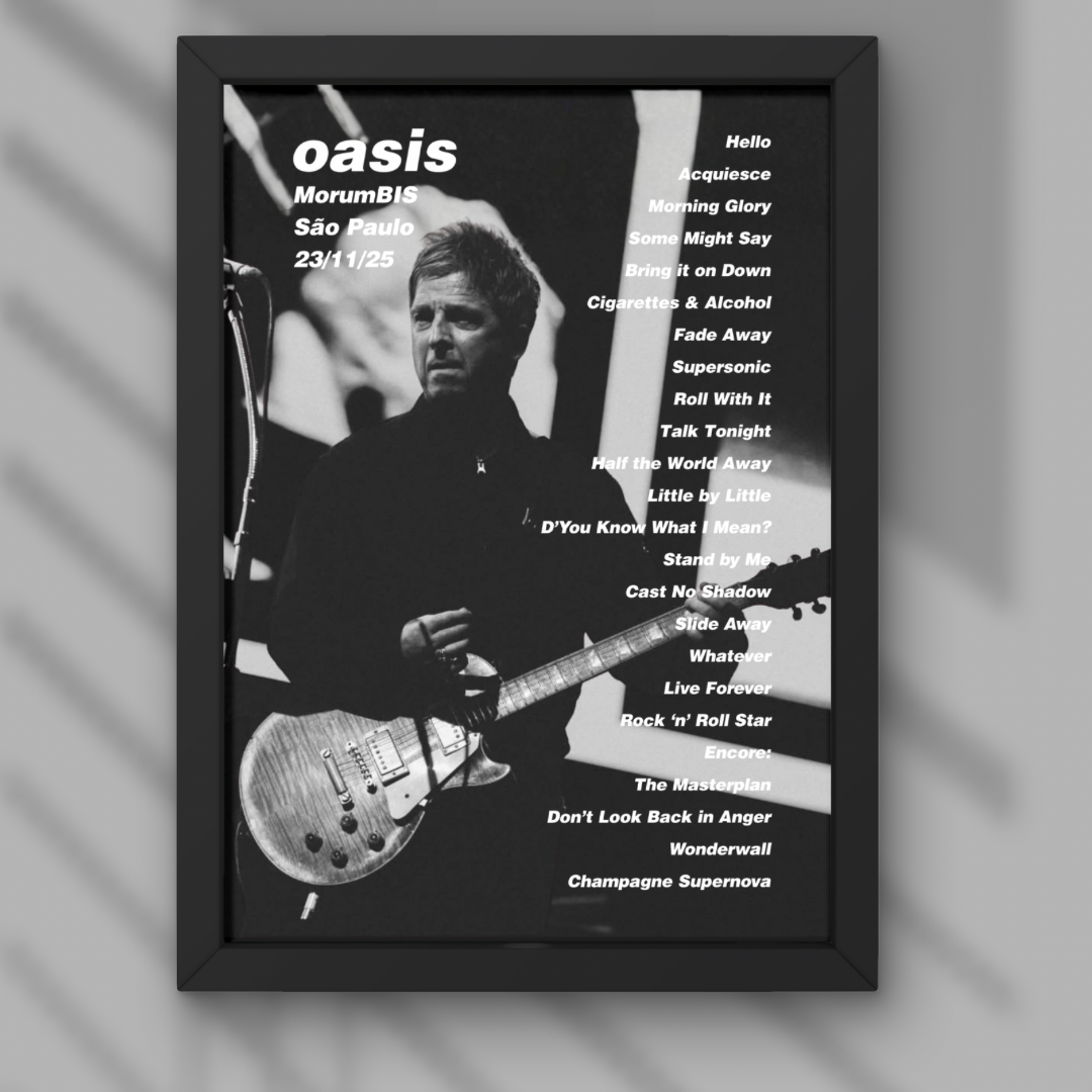 Oasis São Paulo Brazil 23/11/25 Setlist Print