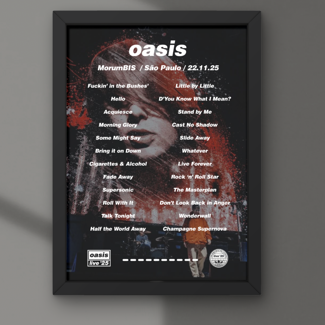 Oasis São Paulo Brazil 22/11/25 Setlist Print