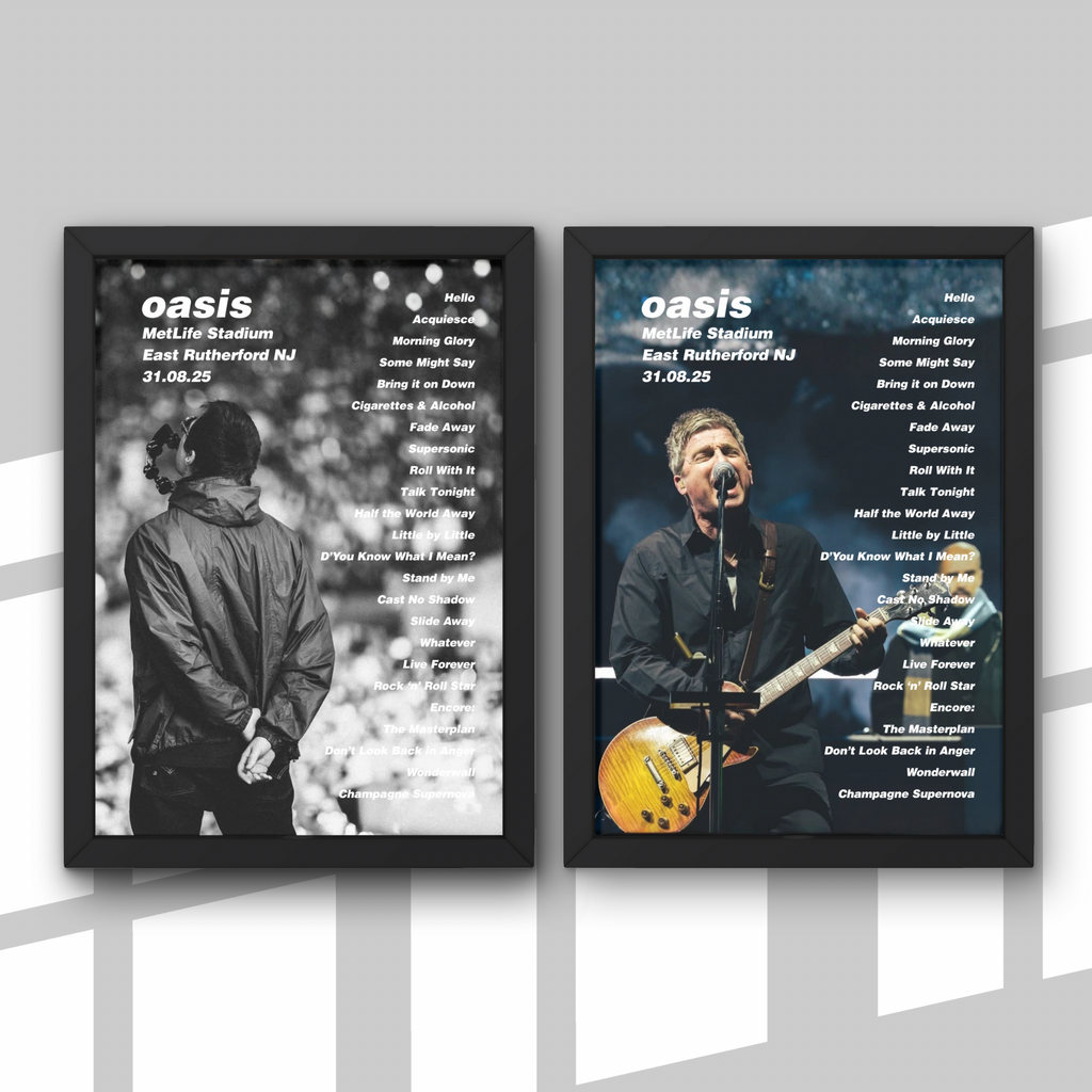 Oasis East Rutherford Setlist Print New Design - Both Dates