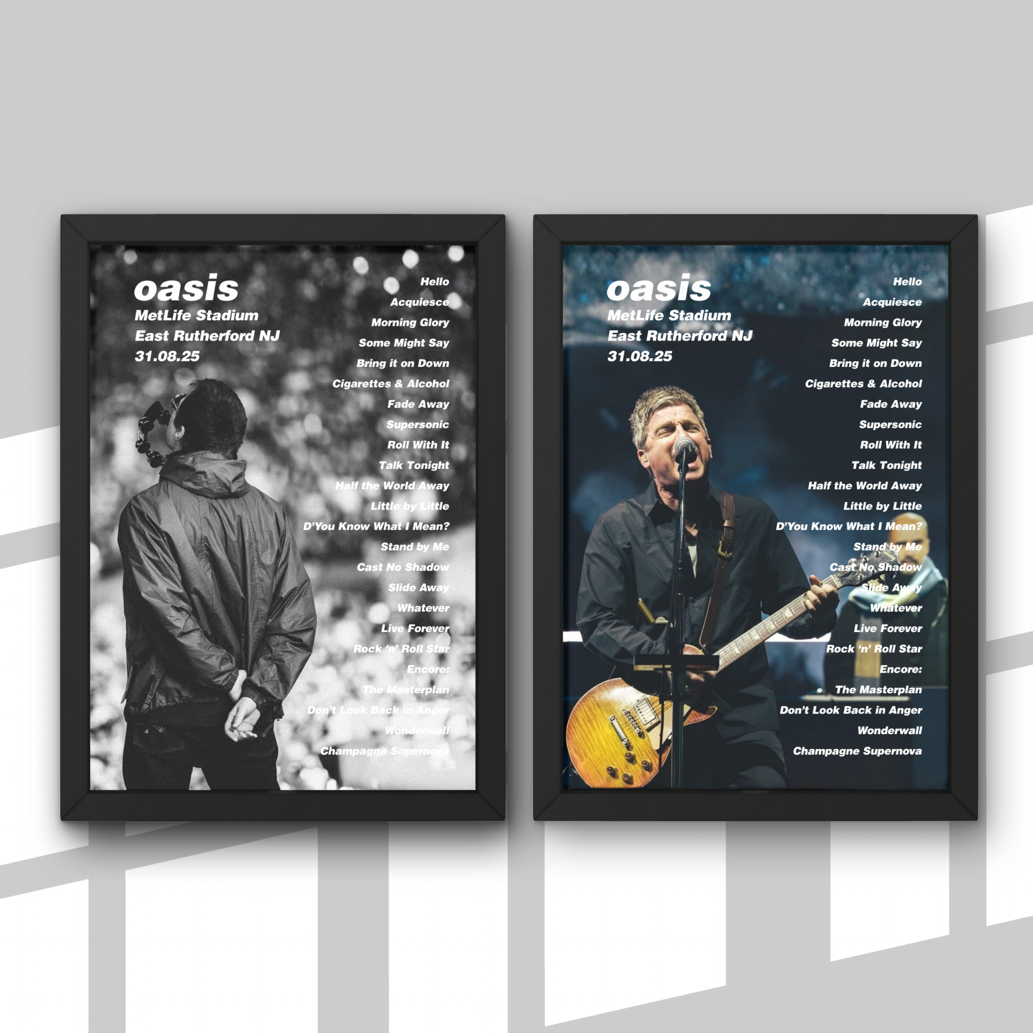 Oasis East Rutherford Setlist Print New Design - Both Dates
