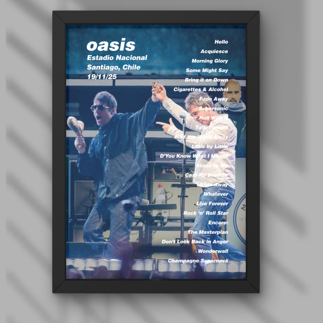 Oasis Santiago Chile Setlist Print