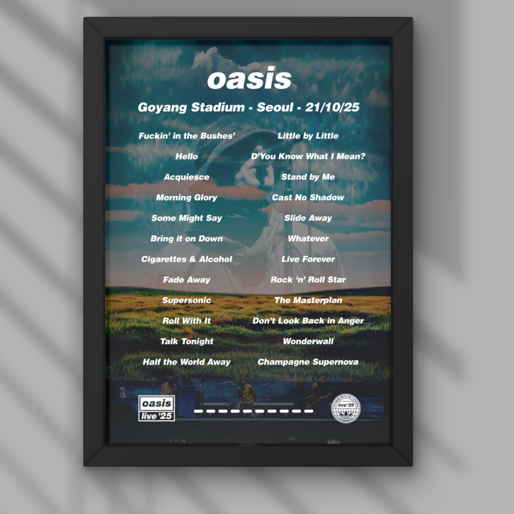 Oasis Seoul Setlist Prints
