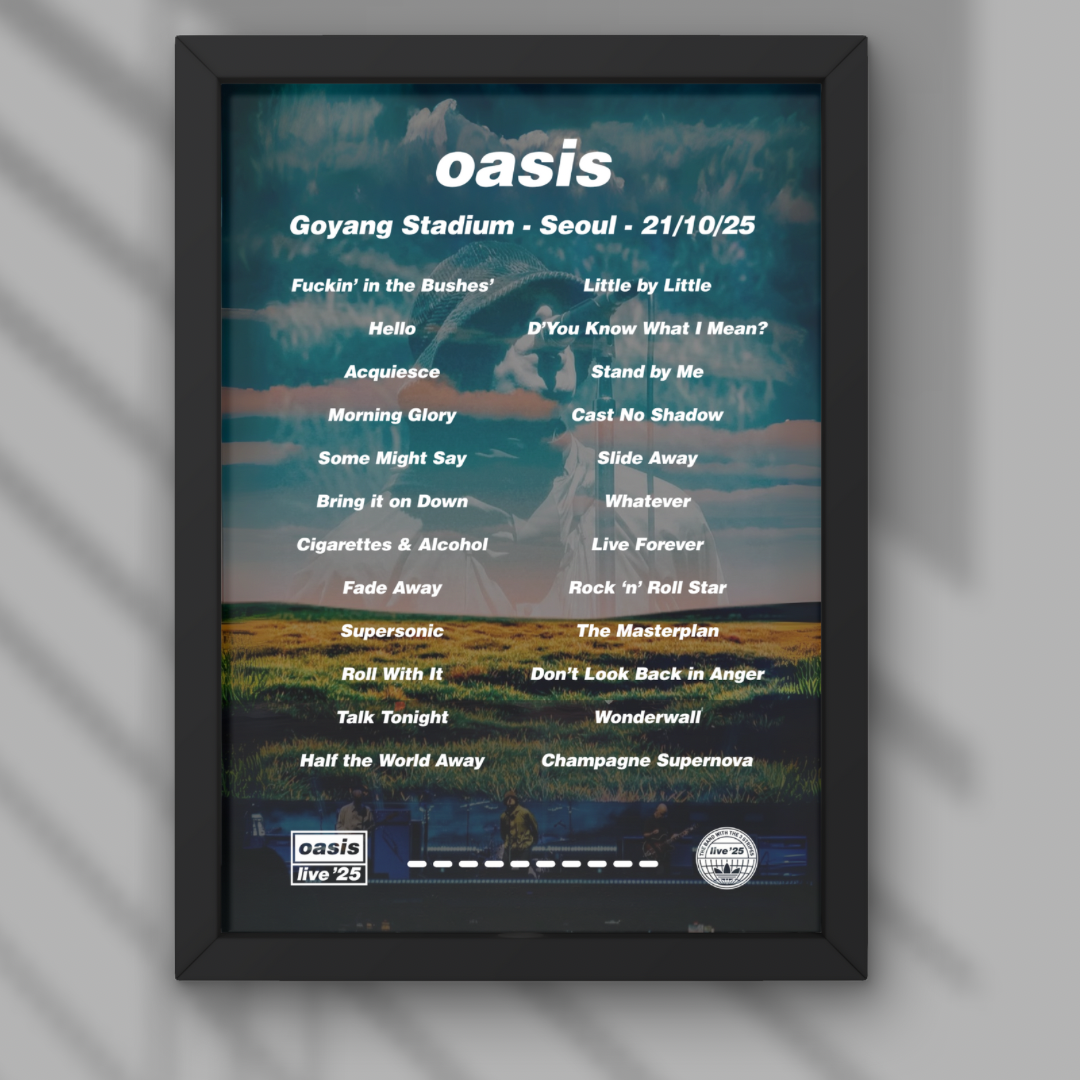 Oasis Seoul Setlist Prints