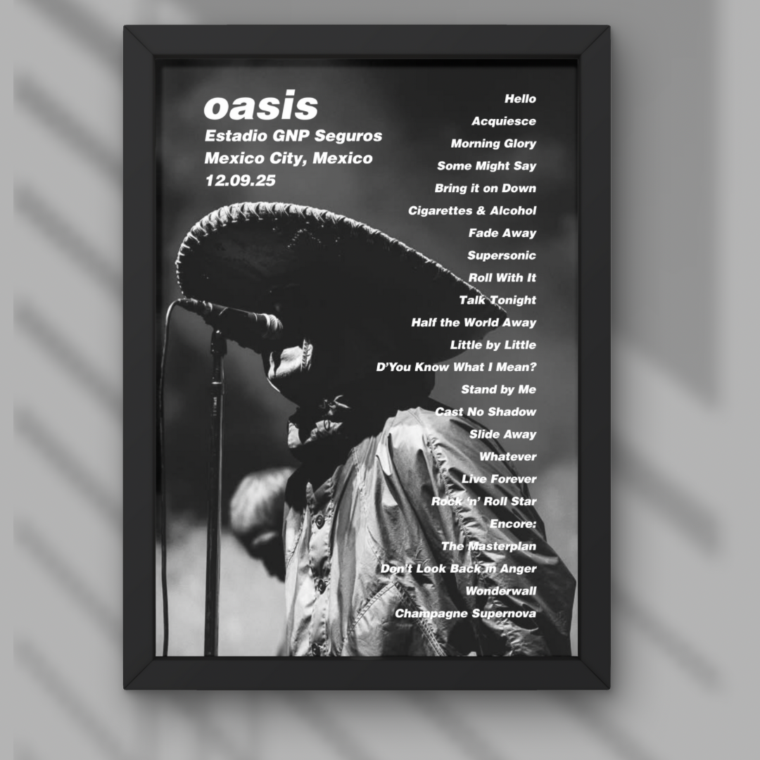 DIGITAL Oasis Mexico City Setlist Print - Both Dates