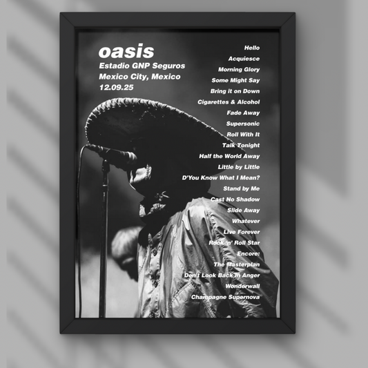 Oasis Mexico City Setlist Print - Both Dates