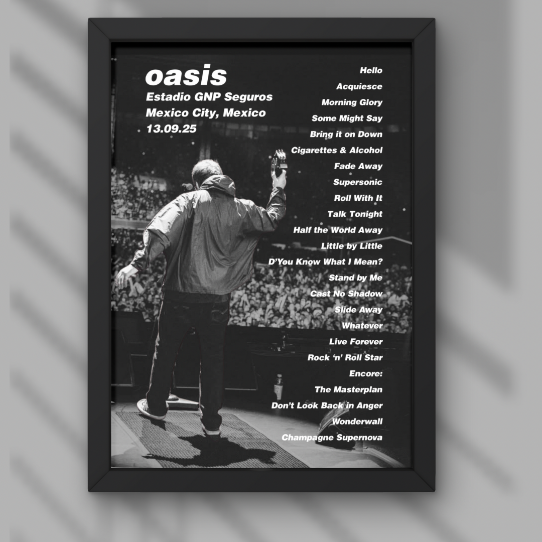 DIGITAL Oasis Mexico City Setlist Print - Both Dates