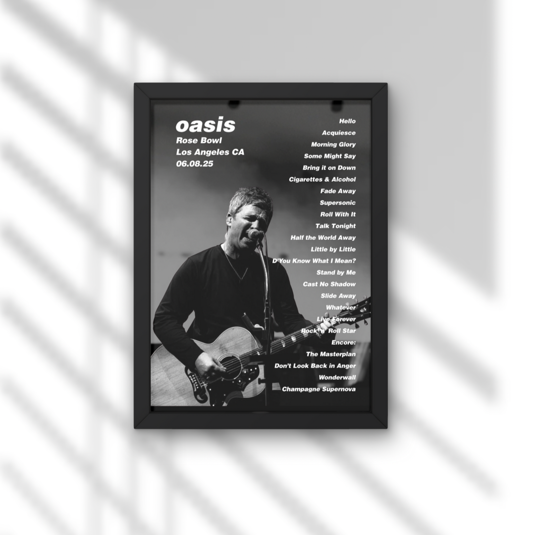 Oasis Los Angeles Setlist Print New Design - Both Dates
