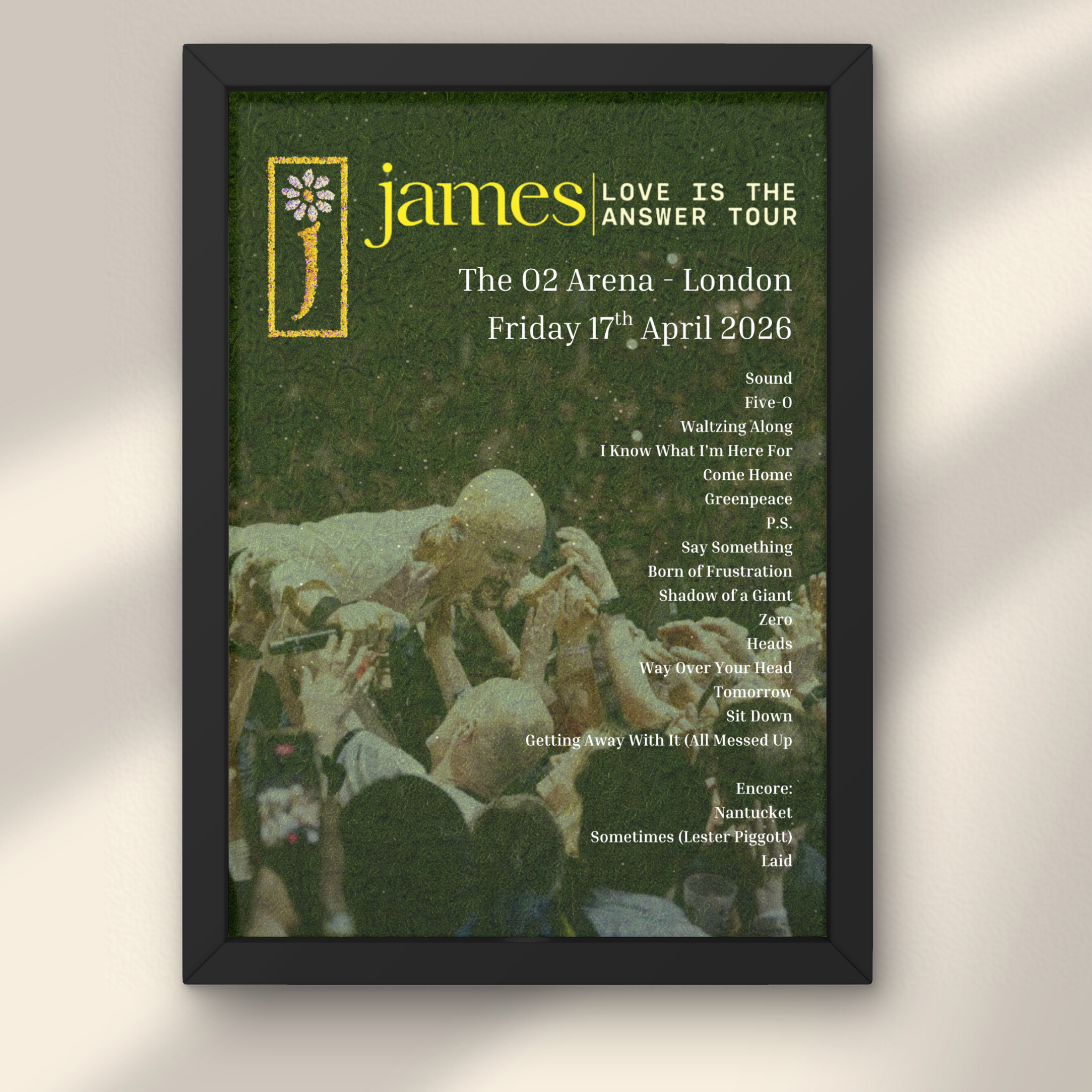 James 2026 UK Setlist Posters - All Dates Available
