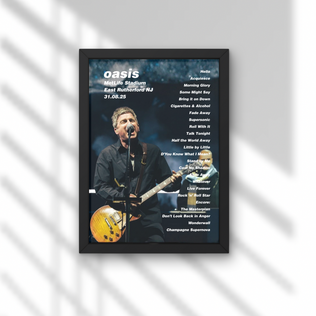 Oasis East Rutherford Setlist Print New Design - Both Dates