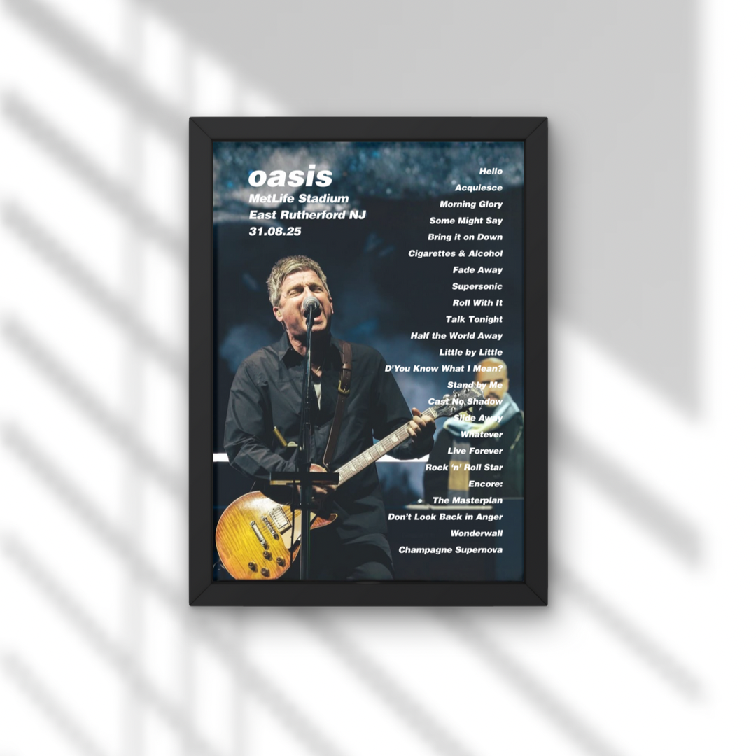 Oasis East Rutherford Setlist Print New Design - Both Dates