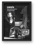 Oasis Edinburgh DIGITAL Setlist Print - All Dates