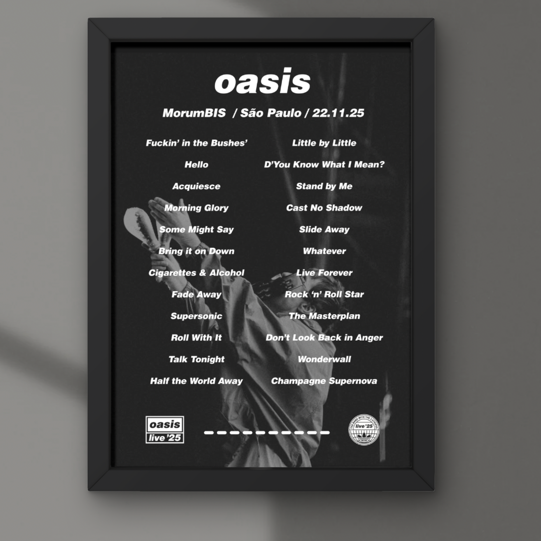 Oasis São Paulo Brazil 22/11/25 Setlist Print