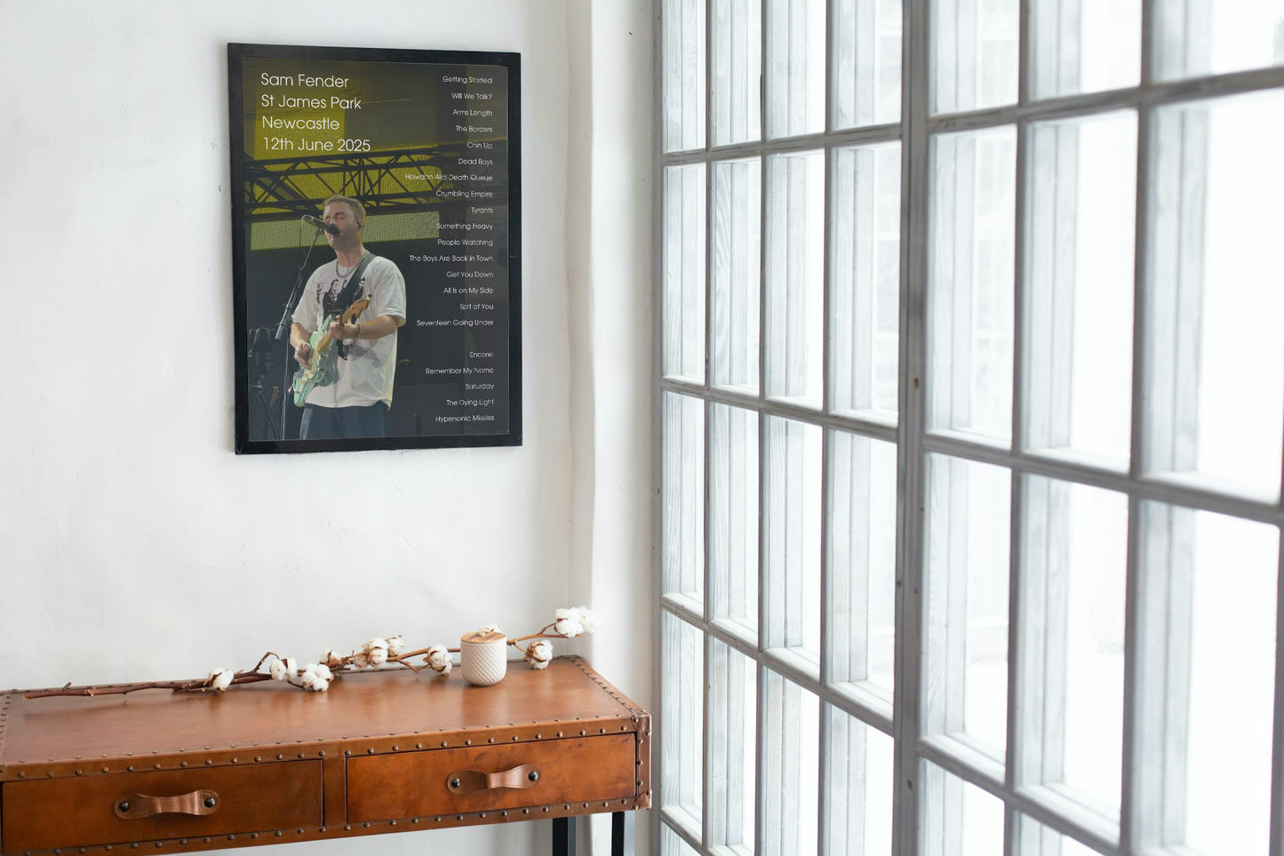 Sam Fender Newcastle 2025 Setlist Posters A1-5