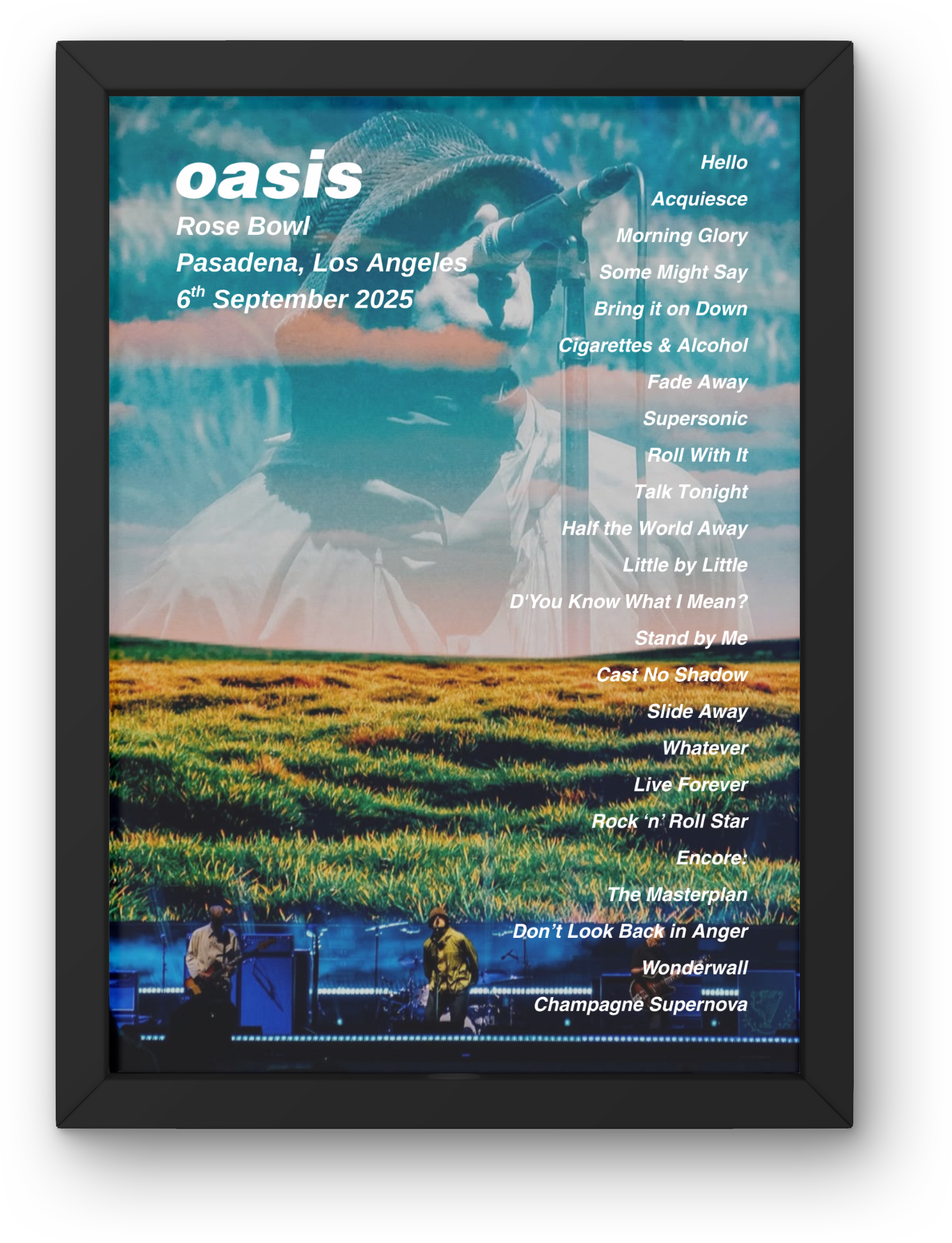 DIGITAL Oasis USA & Canada Setlist Print - All Dates