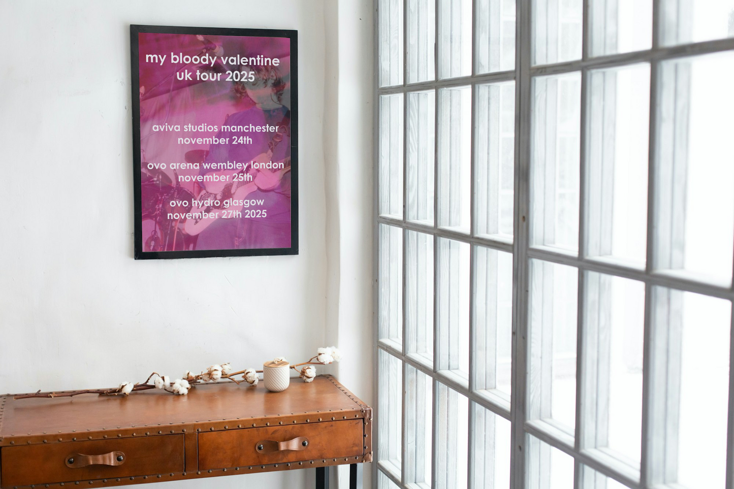 My Bloody Valentine UK Tour 2025 Poster A1-5 Frame Option Loveless Shoegaze